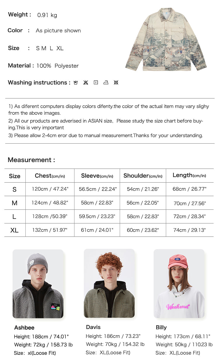 Graffiti Printed Oversized Jacket Coat