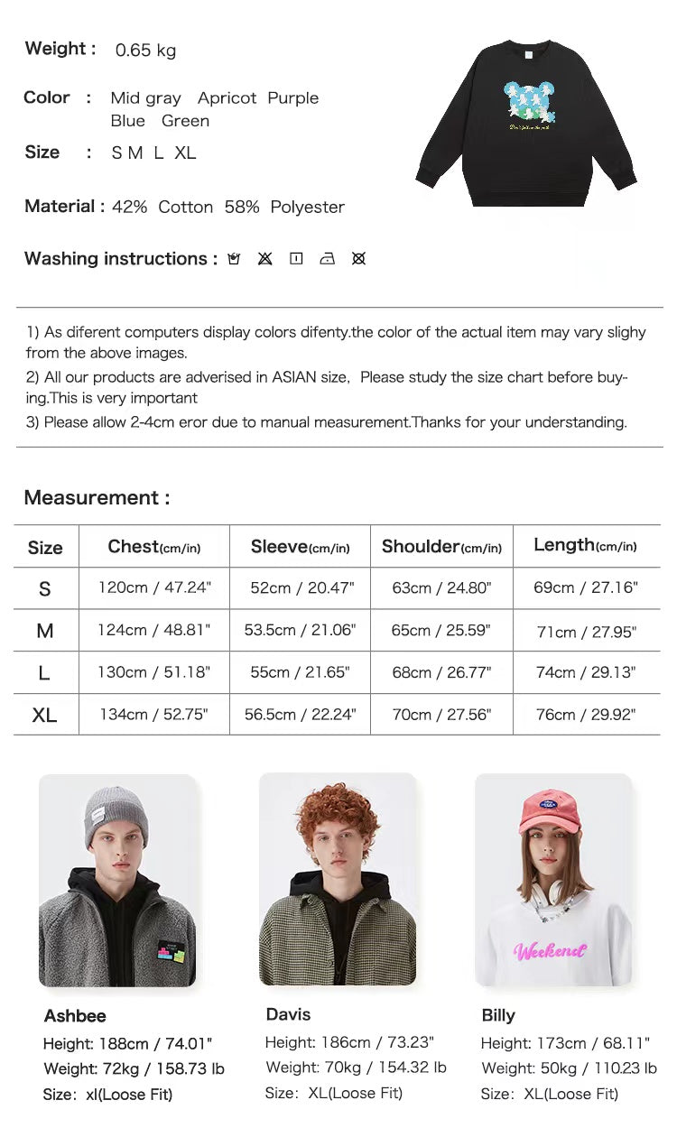 "WHITE BEAR PRINT" HOODIES