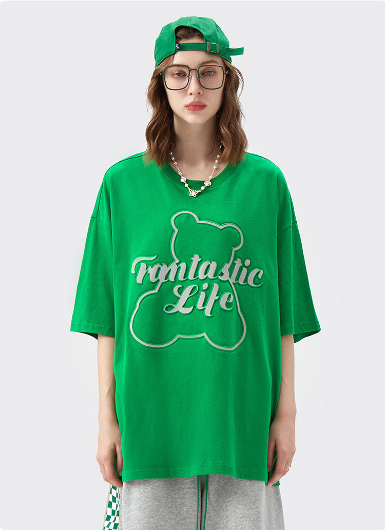 "LETTER T-SHIRT BEAR PRINTING" T-SHIRT