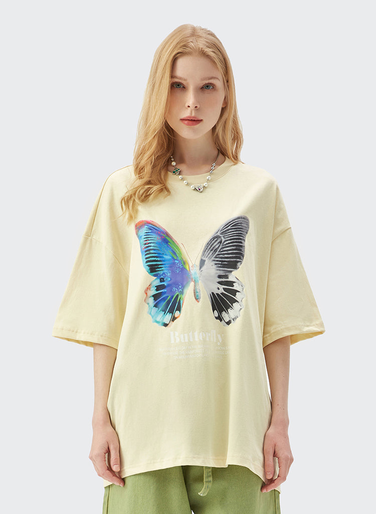 "BUTTERFLY PRINTING " T-SHIRT