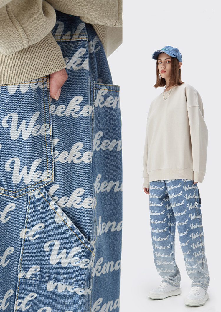 Gradual Change Print Jeans