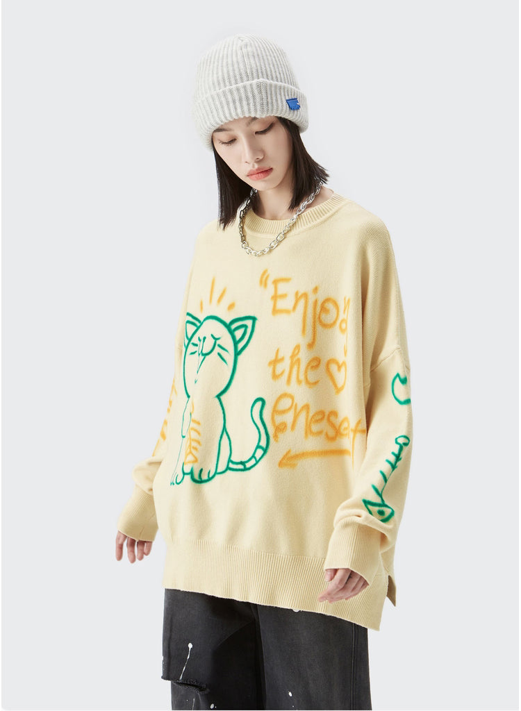 Cute Graffiti Knitted Sweaters