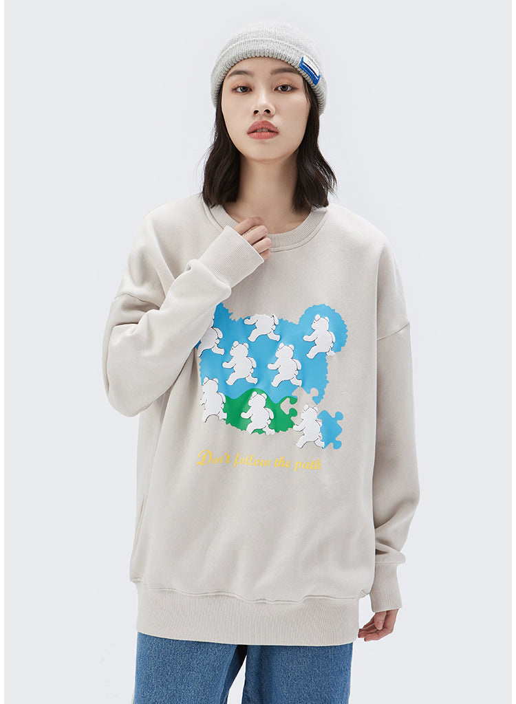 "WHITE BEAR PRINT" HOODIES