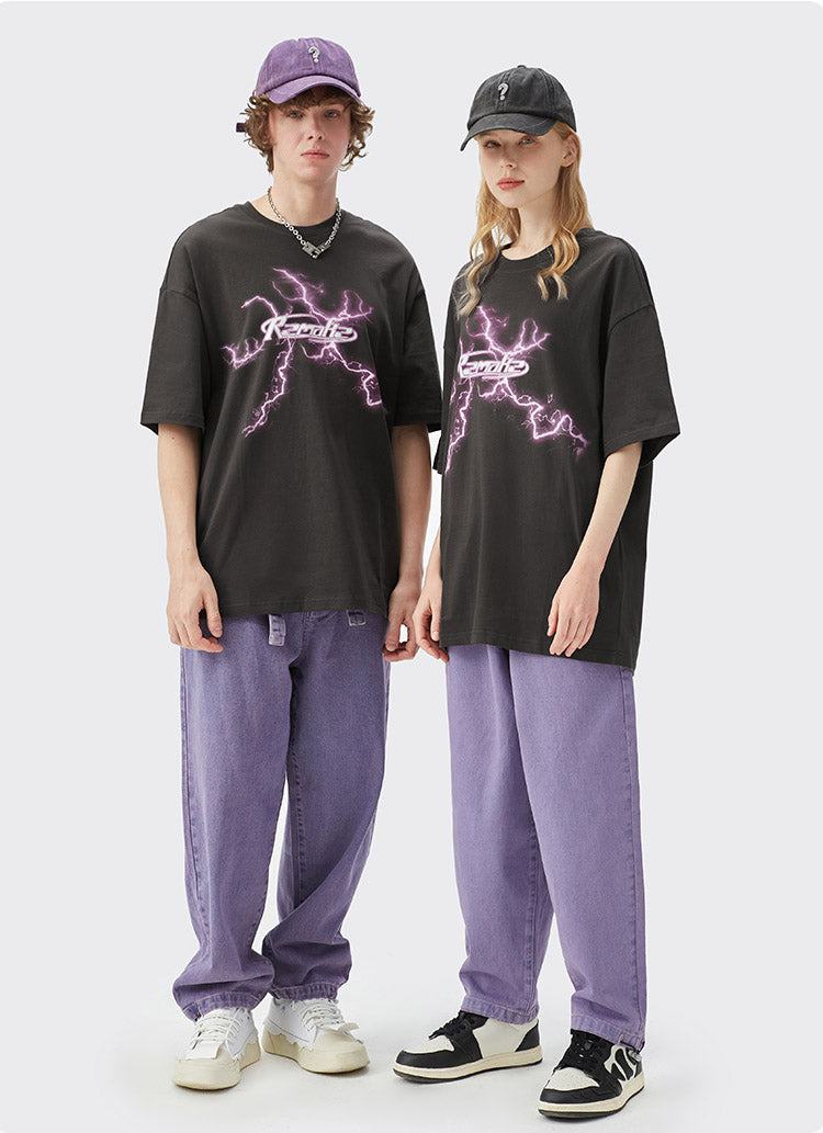 "LIGHTING PRINTING" T-SHIRT