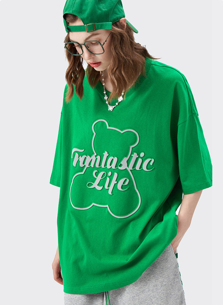 "LETTER T-SHIRT BEAR PRINTING" T-SHIRT