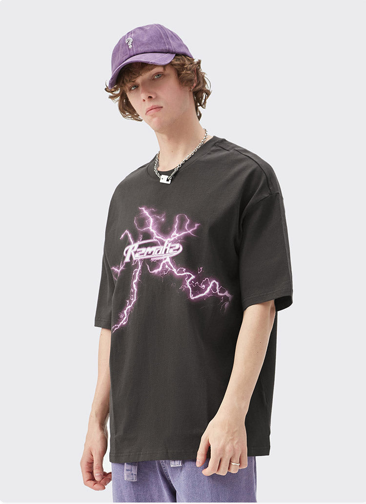 "LIGHTING PRINTING" T-SHIRT