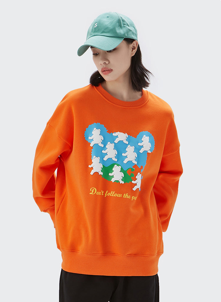 "WHITE BEAR PRINT" HOODIES