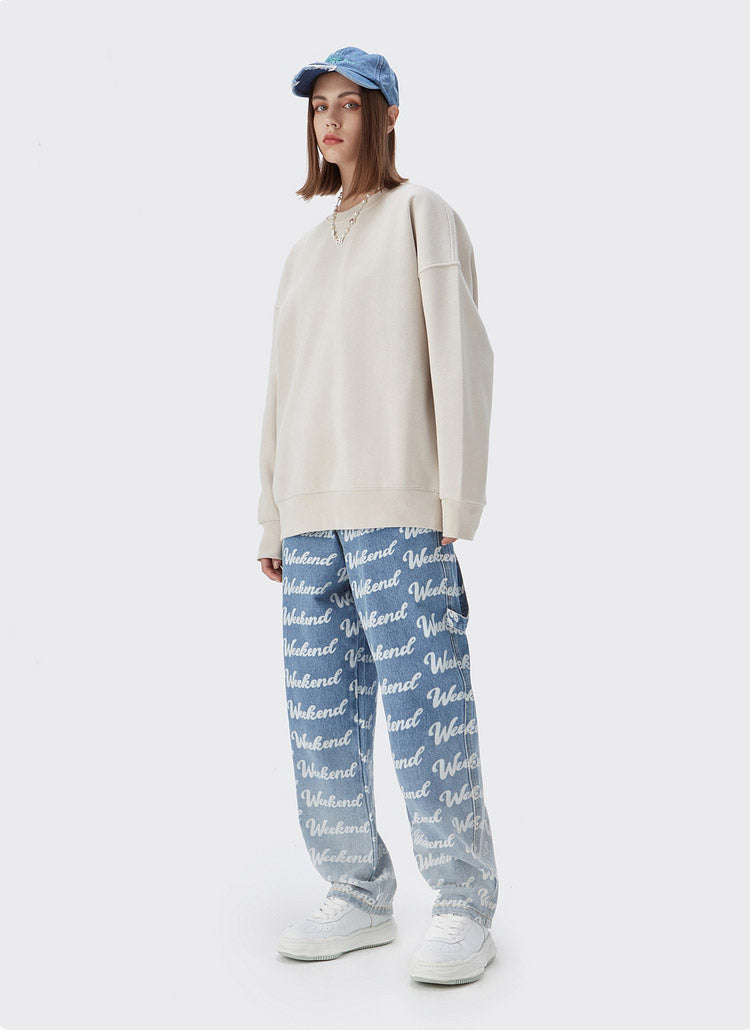 Gradual Change Print Jeans