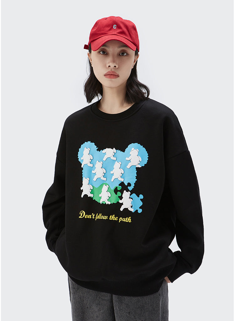 "WHITE BEAR PRINT" HOODIES