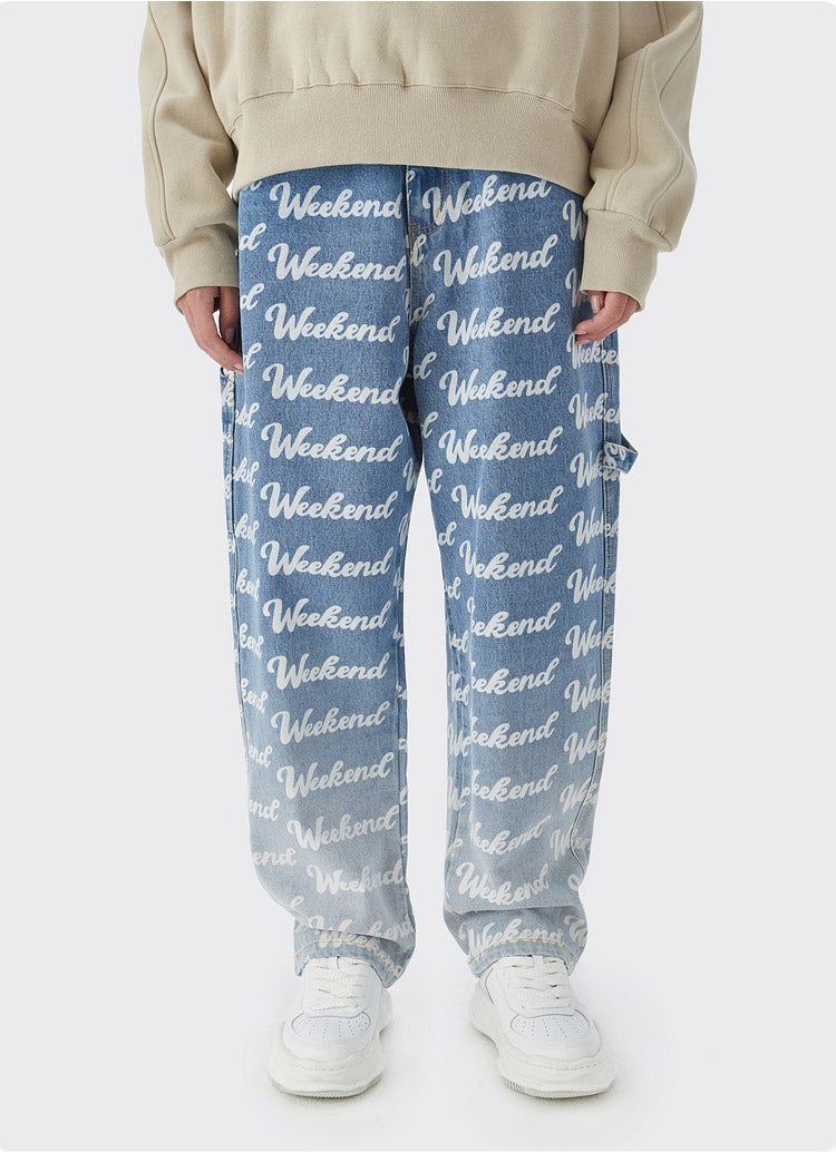 Gradual Change Print Jeans