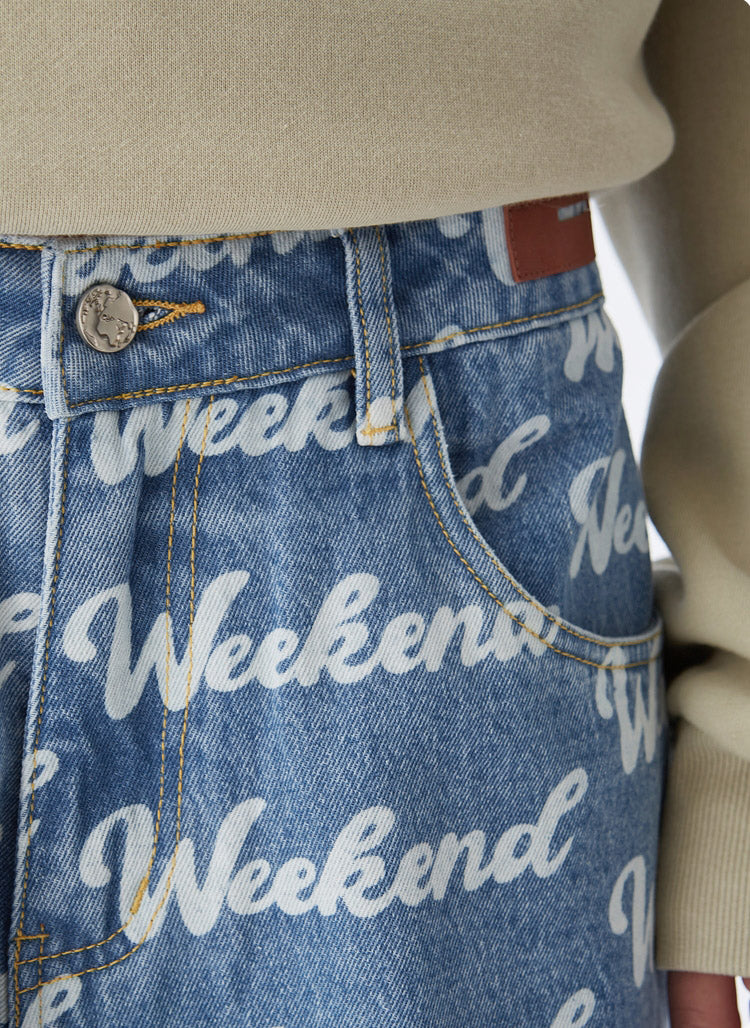 Gradual Change Print Jeans