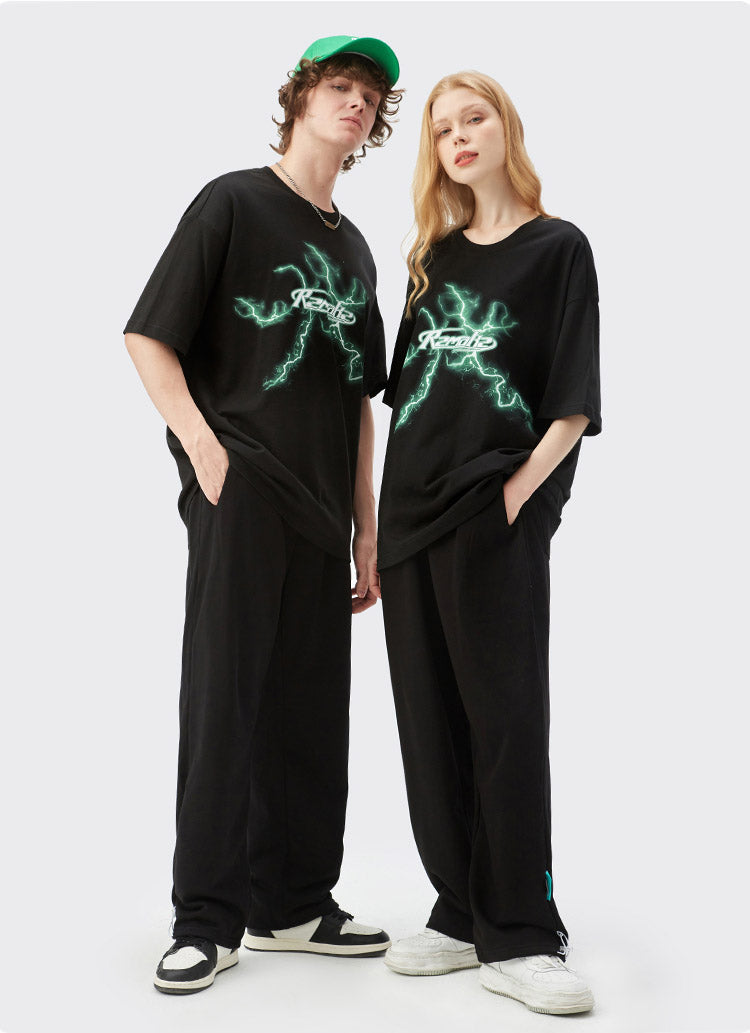 "LIGHTING PRINTING" T-SHIRT