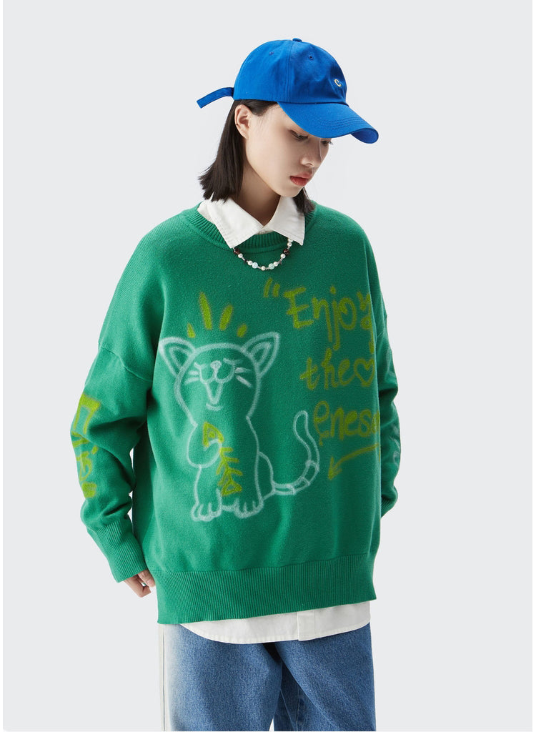 Cute Graffiti Knitted Sweaters