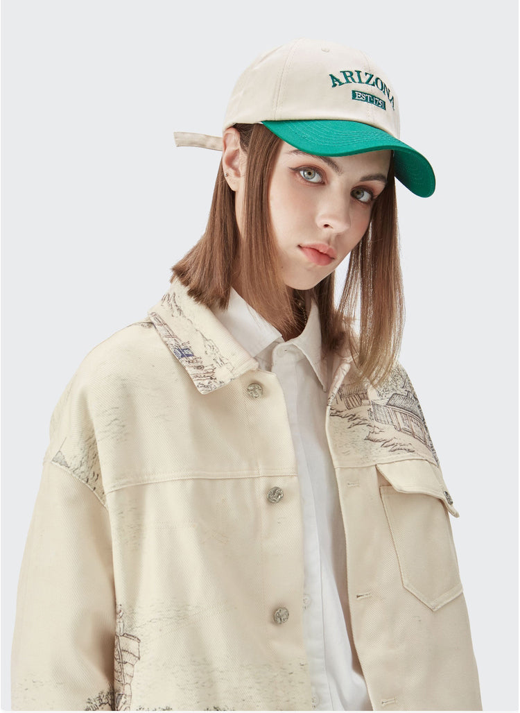 Graffiti Printed Oversized Jacket Coat