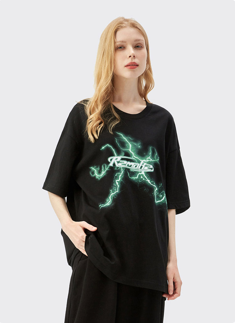 "LIGHTING PRINTING" T-SHIRT