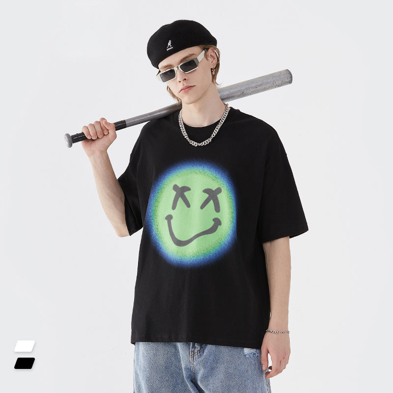 "FLOURESCENT SMILING FACE" T-SHIRT
