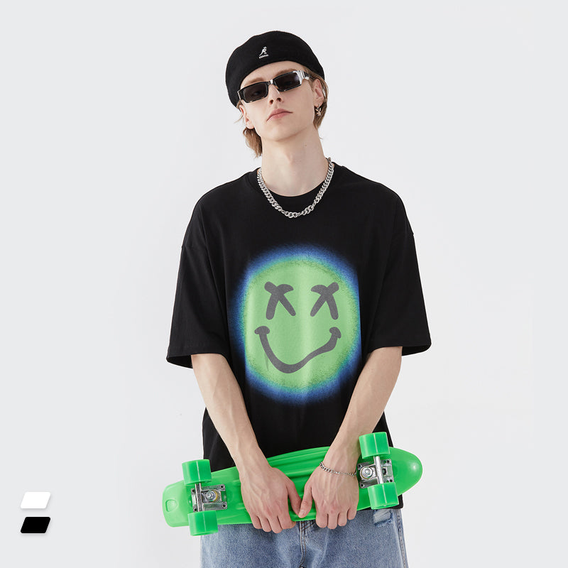 "FLOURESCENT SMILING FACE" T-SHIRT