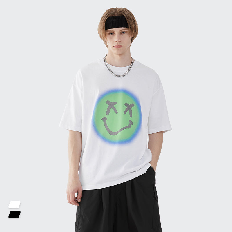 "FLOURESCENT SMILING FACE" T-SHIRT