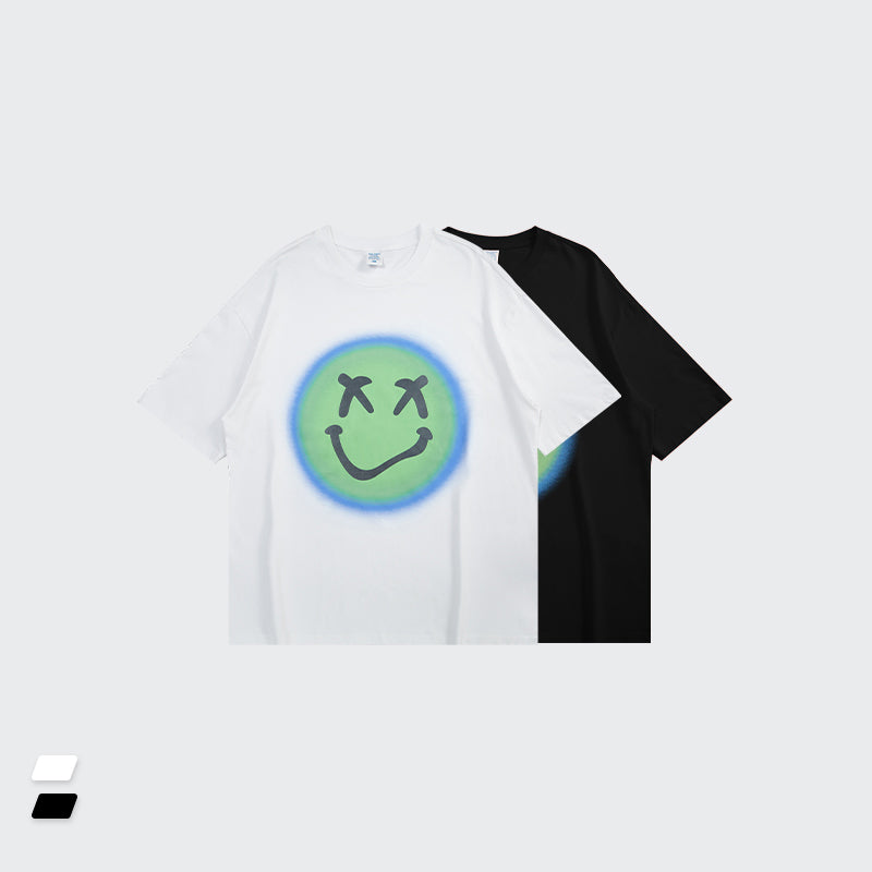 "FLOURESCENT SMILING FACE" T-SHIRT
