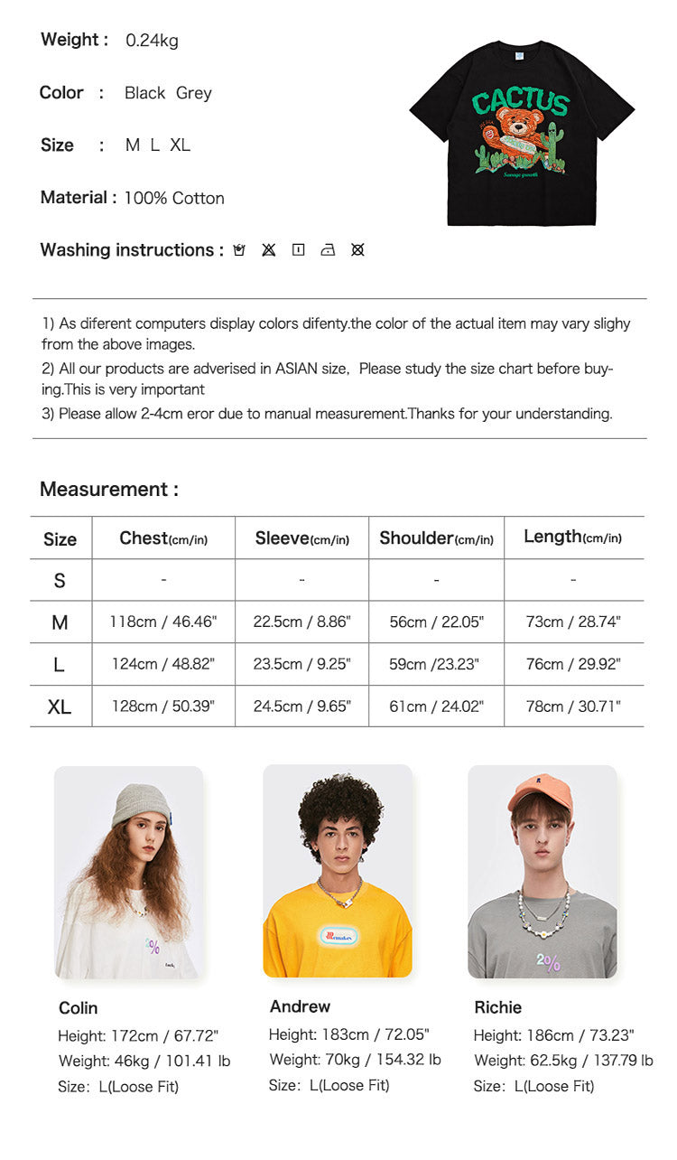 "CACTUS BEARS"  T-SHIRT