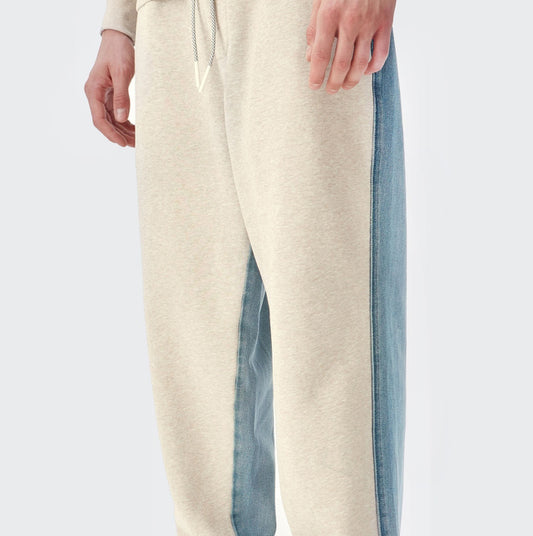 Denim Patchwork Straight Pant