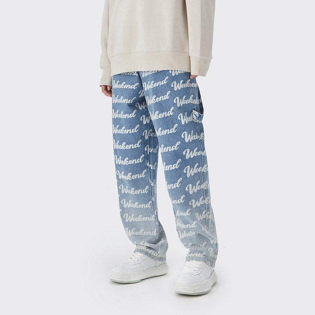 Gradual Change Print Jeans
