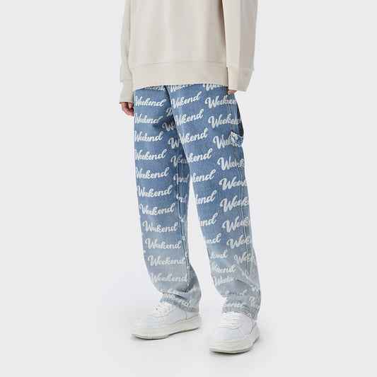 Gradual Change Print Jeans
