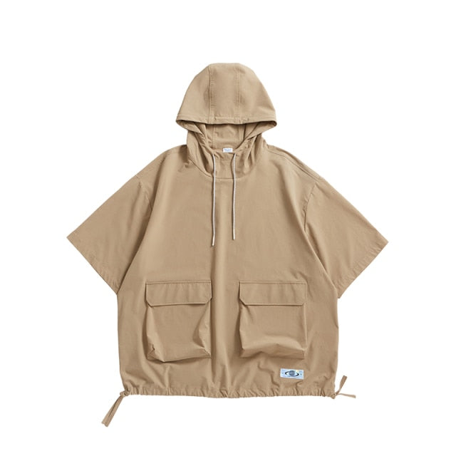 Outdoor Hooded T-shirts  Elastic Waist Shorts  Set