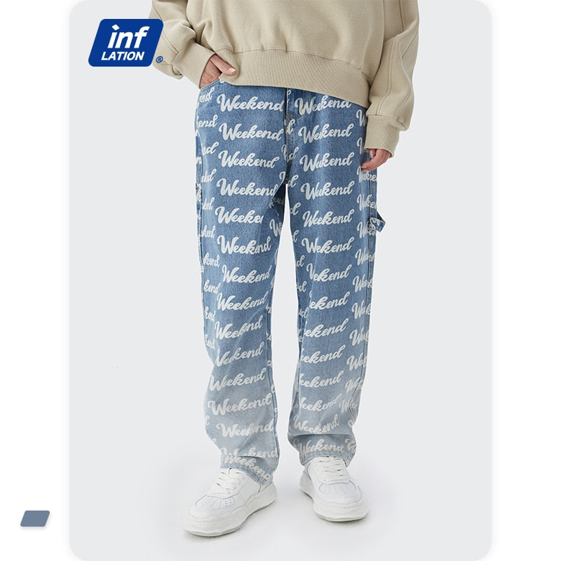 Gradual Change Print Jeans
