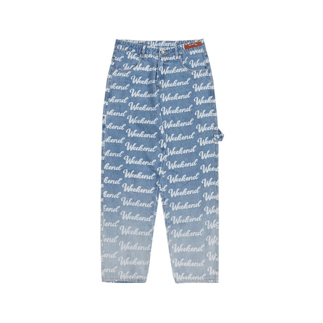 Gradual Change Print Jeans