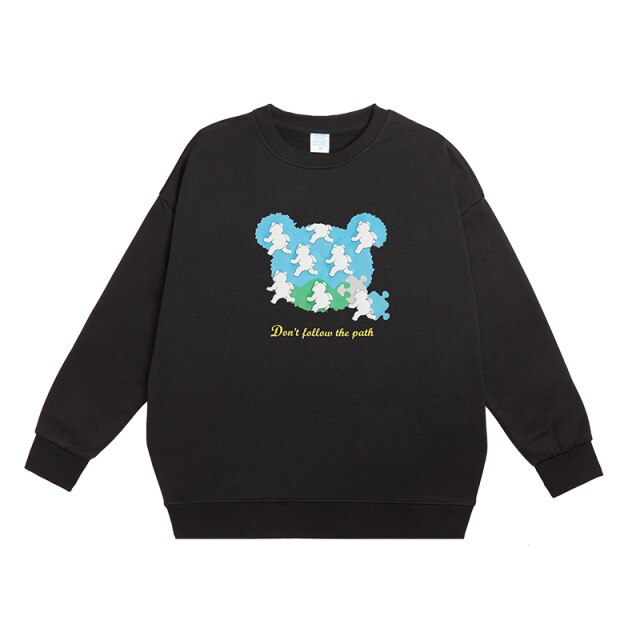 "WHITE BEAR PRINT" HOODIES