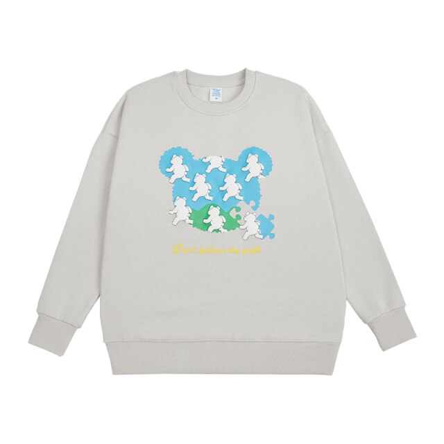 "WHITE BEAR PRINT" HOODIES